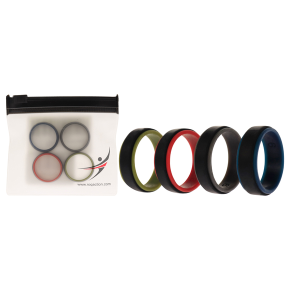 ROQ | Accessories | Silicone Wedding 2layer Step Ring Set Black By Roq ...